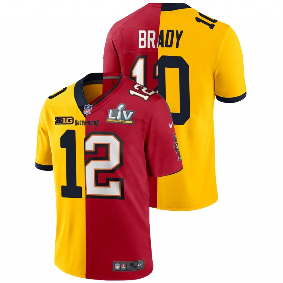 Michigan Wolverines Men's NCAA Tom Brady #10 Maize Red Split Limited Edition Game College Football Jersey RAE0649FV